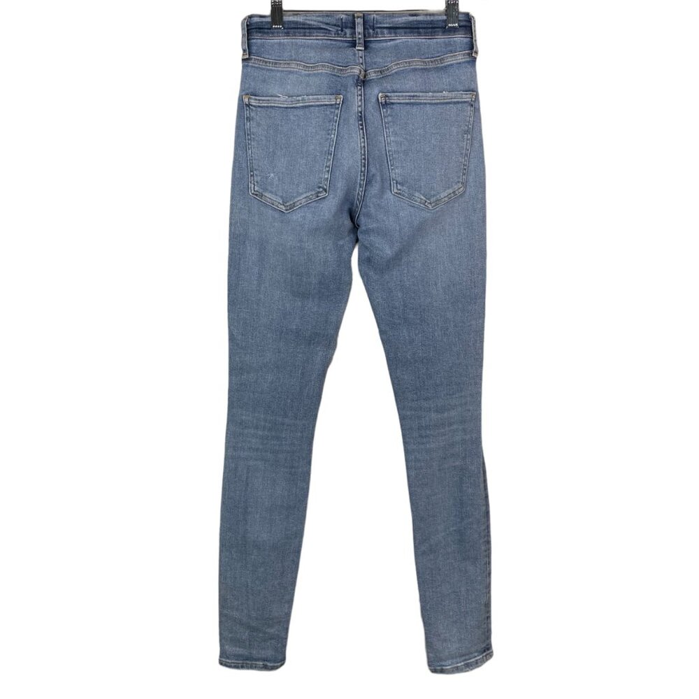 Agolde Sophie Skinny Jeans Size 26 Distressed High Rise Blue Cotton Blend - Picture 3 of 11